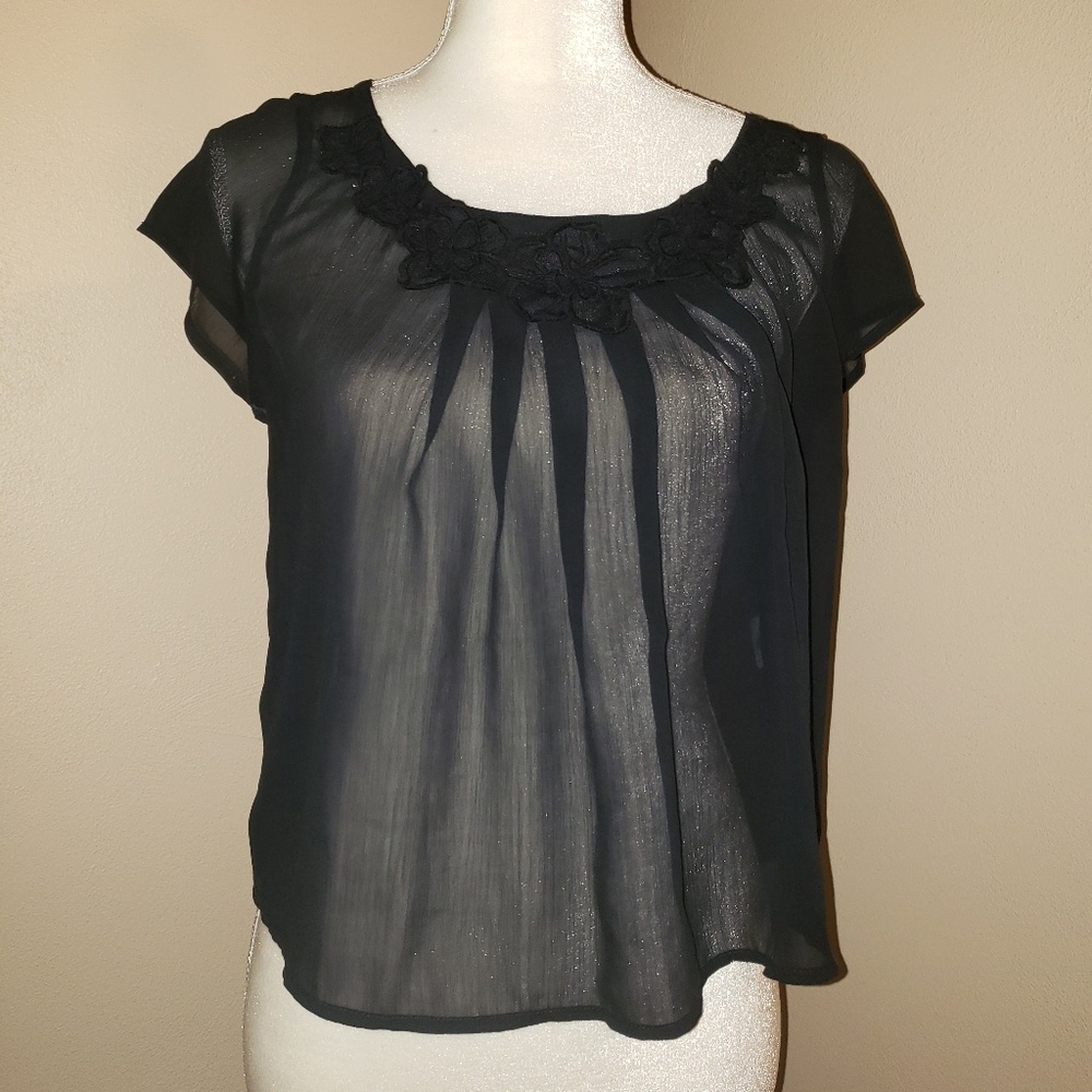 ❤Hollister Blouse SZ Small.  Semi Sheer So Cute